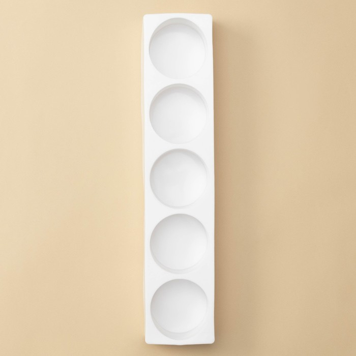 Форма для муссовых десертов и выпечки KONFINETTA «Круг», 39×8×4,7 см, 5 ячеек d=7,2 см, цвет белый