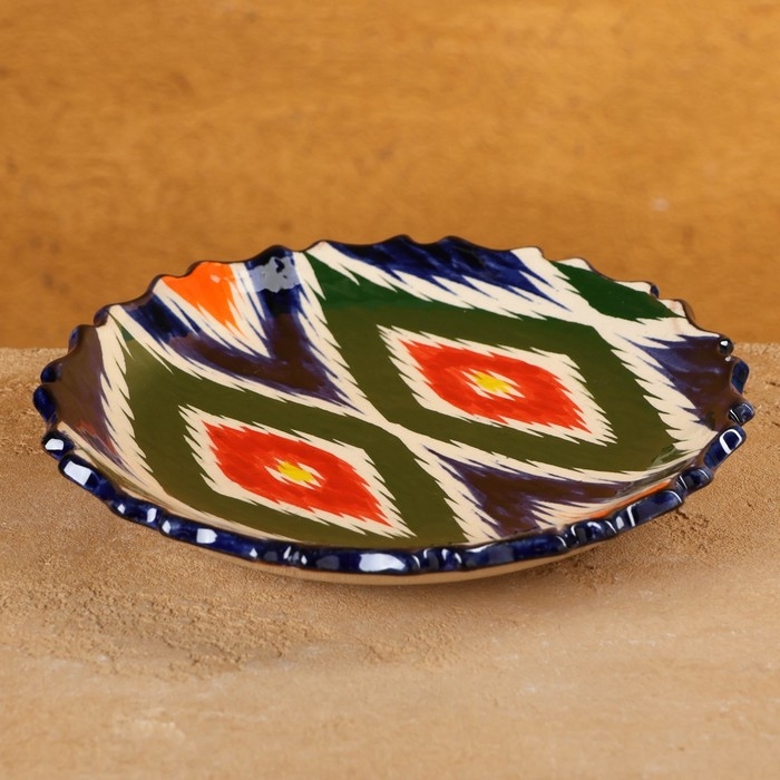 Тарелка Риштанская Керамика Тарелка Риштанская Керамика "Атлас", рифленая, 15 см