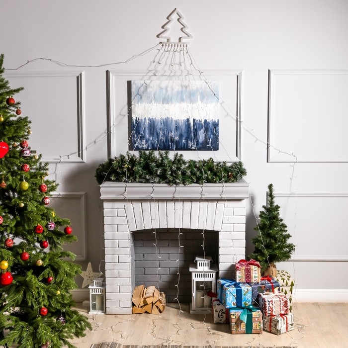 Светодиодная фигура «Ёлка» 3.5 м, пластик, 9 нитей, 220 В, свечение тёплое белое Светодиодная фигура «Ёлка» 3.5 м, пластик, 9 нитей, 220 В, свечение тёплое белое