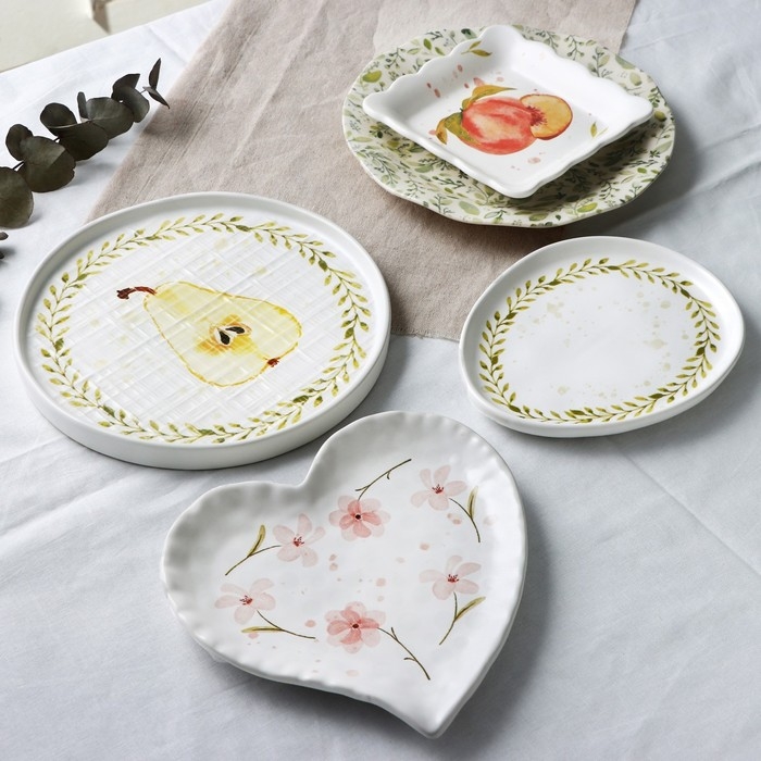 Тарелка глубокая керамическая «Летний день», 14 х 14 см, цвет белый Тарелка глубокая керамическая «Летний день», 14 х 14 см, цвет белый