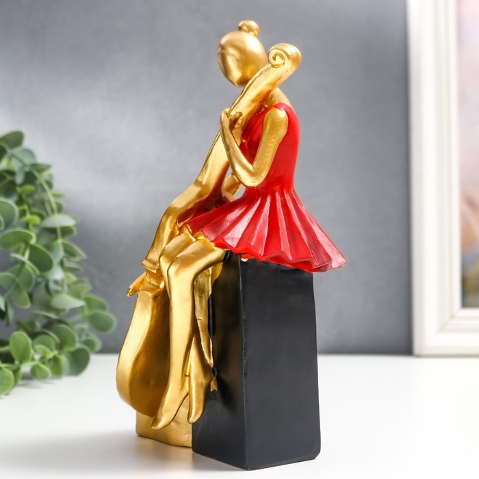 Сувенир полистоун  Сувенир полистоун "Девушка с контробасом" МИКС 20,5х10,5х9 см