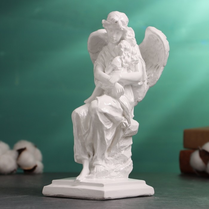 Фигура Фигура "Ангел с ребенком" 21х12см, белая