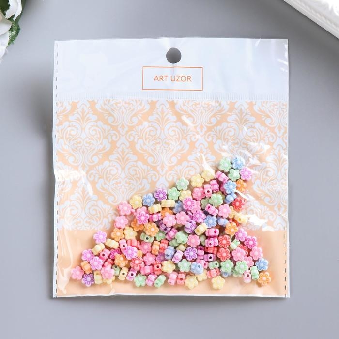 Бусины для творчествах пластик Бусины для творчествах пластик "Цветочки" (набор 150 шт) 0,6х0,6 см