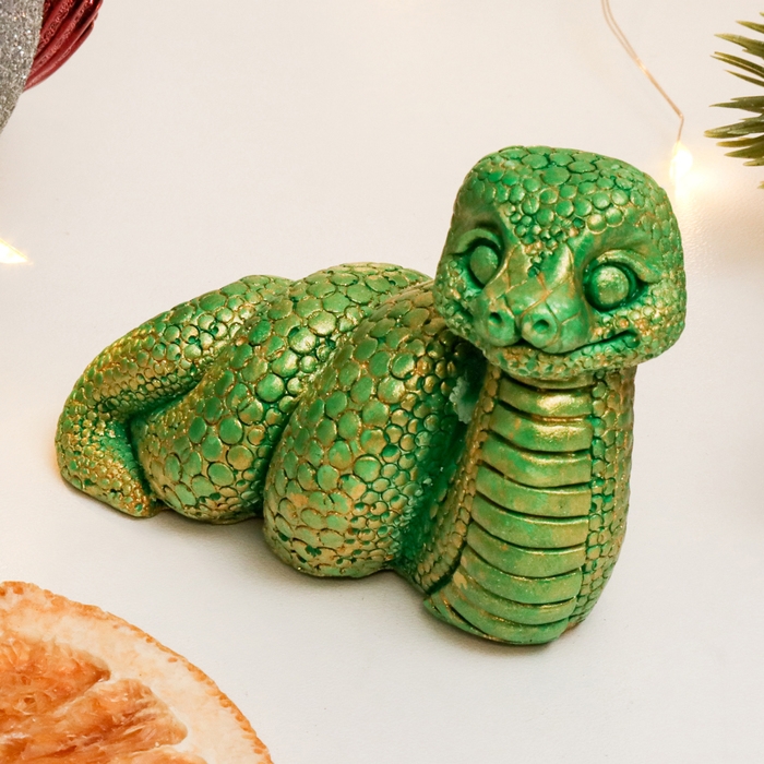 Новый год. Символ 2025. Фигура Новый год. Символ 2025. Фигура "Змейка спиралька" зеленый с позолотой, 4х7х4см