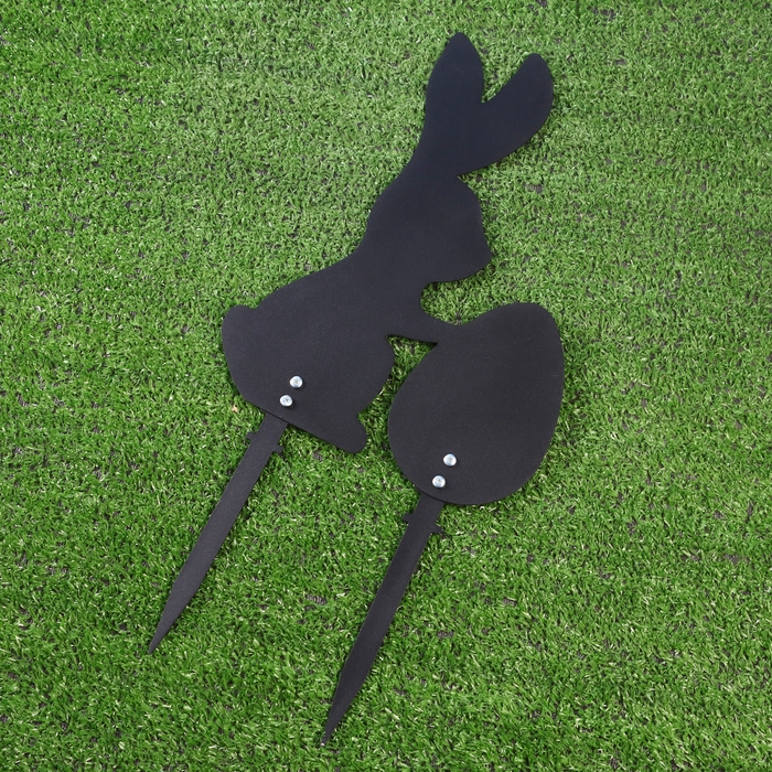 Набор садовых фигур  Набор садовых фигур "Зайки на лужайке" 3шт, 22х30см/13х30см/20х30см, черные