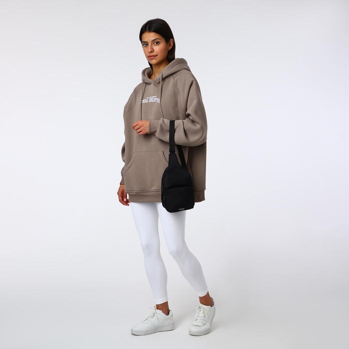 Сумка-слинг на молнии TEXTURA, наружный карман, цвет чёрный Сумка-слинг на молнии TEXTURA, наружный карман, цвет чёрный