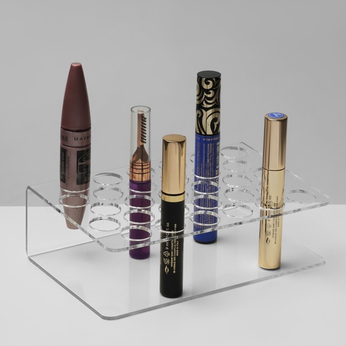 Подставка под тушь на 30 позиций 19,5×12,5×5,8 см, оргстекло 2 см В ЗАЩИТНОЙ ПЛЁНКЕ Подставка под тушь на 30 позиций 19,5×12,5×5,8 см, оргстекло 2 см В ЗАЩИТНОЙ ПЛЁНКЕ