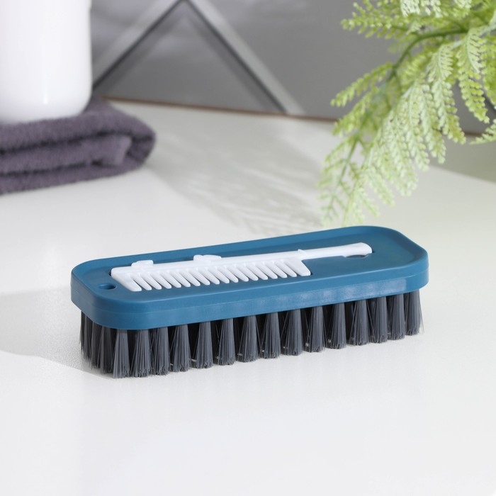 Щетка универсальная Доляна, с дополнительной щёткой для очистки ворса, 14×5,5×3,5 см, щетина 2 см Щетка универсальная Доляна, с дополнительной щёткой для очистки ворса, 14×5,5×3,5 см, щетина 2 см