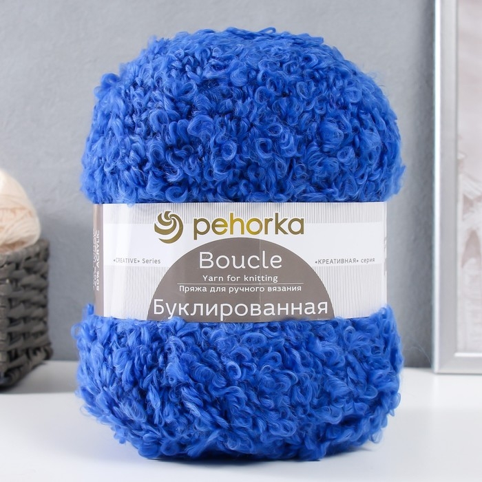 Пряжа Пряжа "Буклированная" 30% мохер,20% шерсть,50% акрил 220м/200гр (26-Василек)