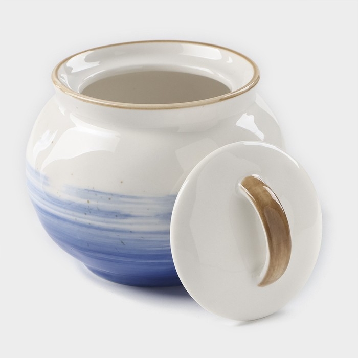 Сахарница фарфоровая с крышкой Доляна «Космос», 400 мл, цвет синий Сахарница фарфоровая с крышкой Доляна «Космос», 400 мл, цвет синий