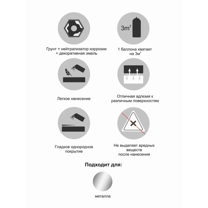 Грунт-эмаль по ржавчине 3в1 аэрозольная Monarca 520 мл, RAL9006 Белый Алюминий Грунт-эмаль по ржавчине 3в1 аэрозольная Monarca 520 мл, RAL9006 Белый Алюминий