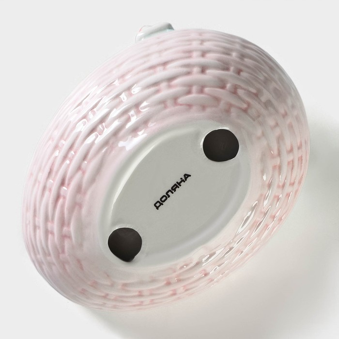 Салатник Доляна &laquo;Зайка&raquo;, 350 мл, 18&times;14&times;11 см, голубой ободок