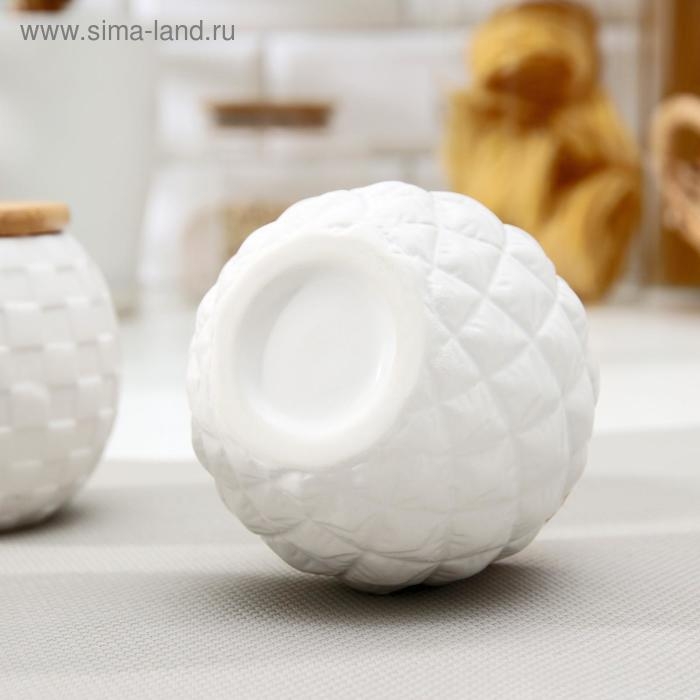 Набор банок керамических «Эстет», 3 предмета: 280 мл, цвет белый