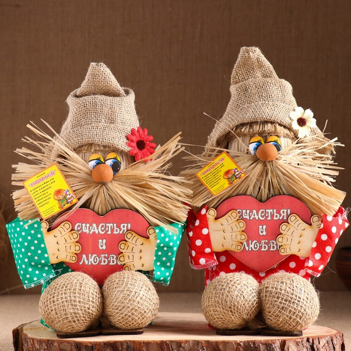 Оберег-домовой Оберег-домовой "Тимофей с сердцем", большой, 24х15х15 см МИКС