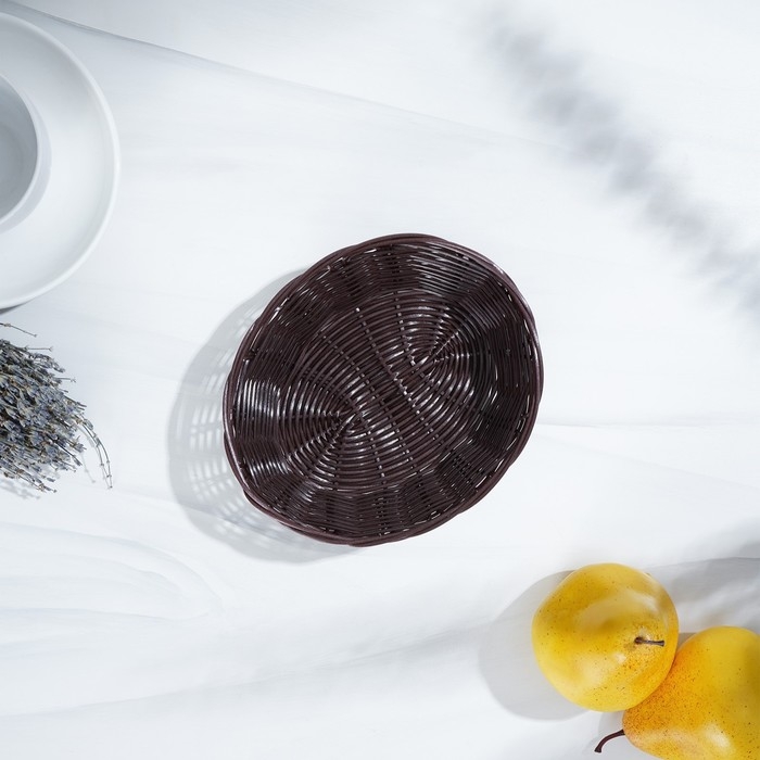 Корзинка для подачи Доляна «Шоко», 18×15×5 см, цвет коричневый Корзинка для подачи Доляна «Шоко», 18×15×5 см, цвет коричневый