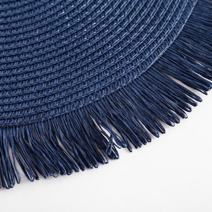 Салфетка сервировочная Доляна Салфетка сервировочная Доляна "Бохо", цв.синий, d 38 см