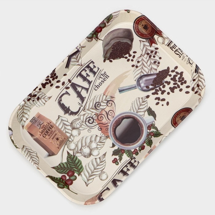 Поднос пластиковый прямоугольный Доляна «Самобранка», 30×21×1,8 см, рисунок МИКС Поднос пластиковый прямоугольный Доляна «Самобранка», 30×21×1,8 см, рисунок МИКС