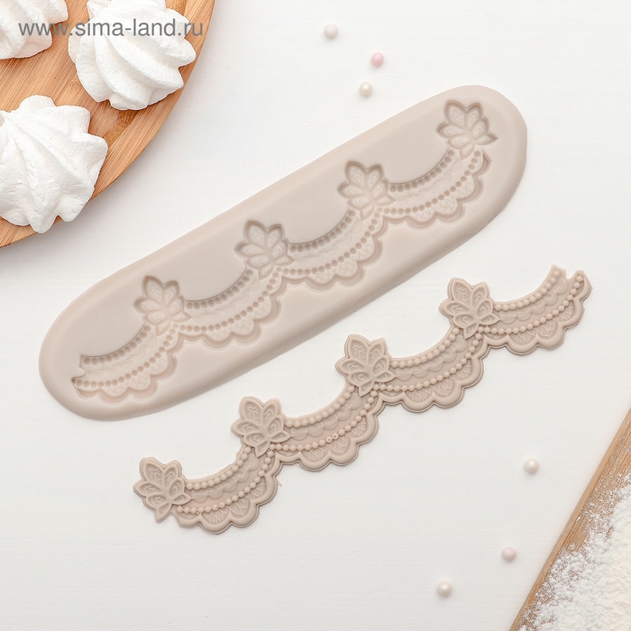 Молд «Воланы», 2 предмета, силикон, 21×5,5×1 см, цвет МИКС Молд «Воланы», 2 предмета, силикон, 21×5,5×1 см, цвет МИКС