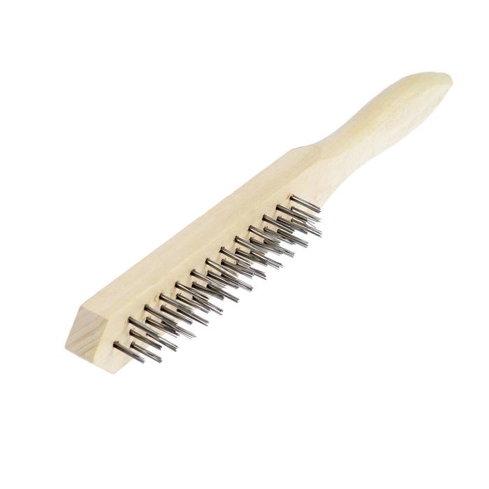 Щетка металлическая ручная ЛОМ, деревянная рукоятка, 3-рядная Щетка металлическая ручная ЛОМ, деревянная рукоятка, 3-рядная