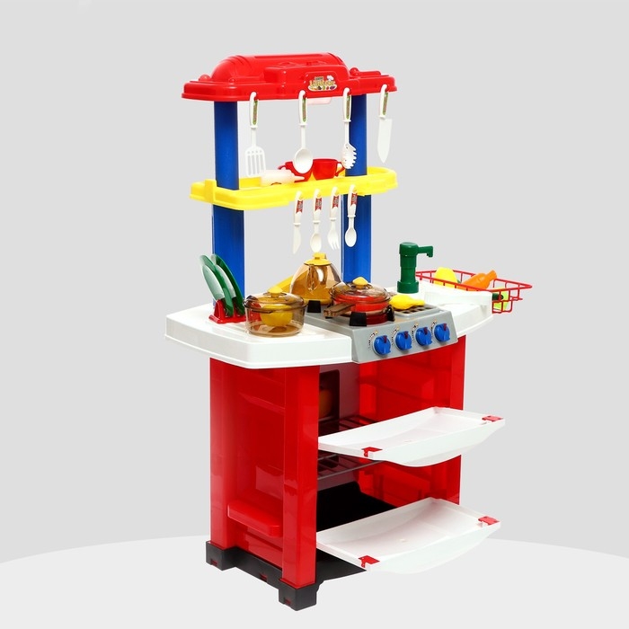 Игровой модуль «Кухня для Шефа» с аксессуарами, свет, звук, бежит вода из крана, 33 предмета Игровой модуль «Кухня для Шефа» с аксессуарами, свет, звук, бежит вода из крана, 33 предмета