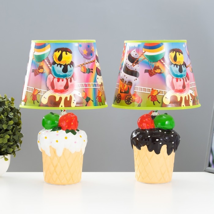 Настольная лампа  Настольная лампа "Пирожное" Е14 40Вт МИКС 20х20х32,5 см RISALUX