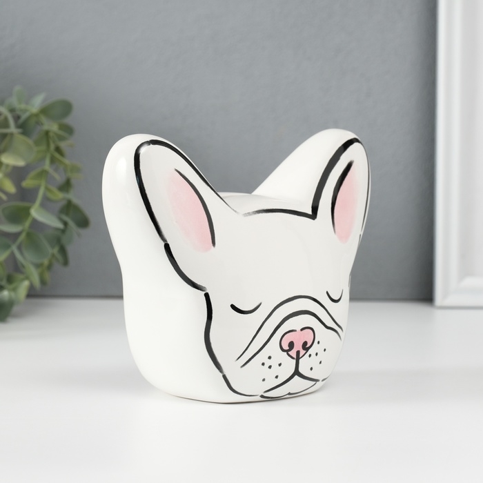 Копилка керамика Копилка керамика "Белый бульдог" 8х14,5х12,1 см