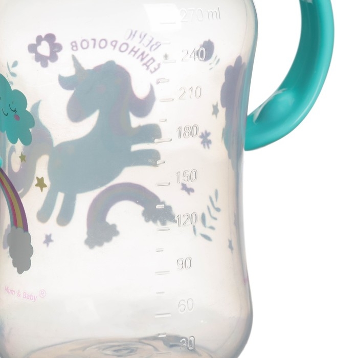 Поильник-непроливайка, мягкий носик, от 9 мес., 270 мл., «Единорог», M&B Поильник-непроливайка, мягкий носик, от 9 мес., 270 мл., «Единорог», M&B