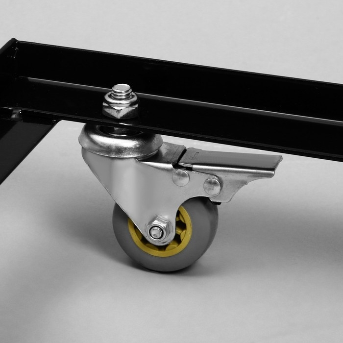 Корзина-накопитель складная, на колесах, 1 полка, 60×40×80 см, цвет чёрный Корзина-накопитель складная, на колесах, 1 полка, 60×40×80 см, цвет чёрный