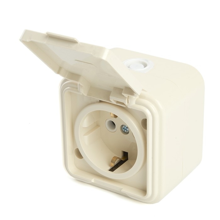 Розетка 1-местная с заземляющим контактом, с крышкой, 250В, 16А, IP44, PST16-21-44 (RA 16-21 1022741 Розетка 1-местная с заземляющим контактом, с крышкой, 250В, 16А, IP44, PST16-21-44 (RA 16-21 1022741