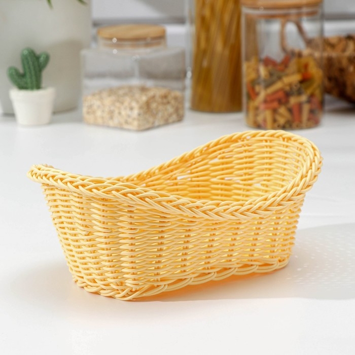 Корзинка для подачи Доляна &laquo;Ваниль&raquo;, 26&times;16&times;9,5 см, цвет молочный