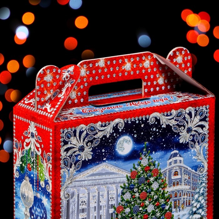 Новый год. Подарочная коробка Новый год. Подарочная коробка "На Катке" 16,8 х 7 х 25 см.