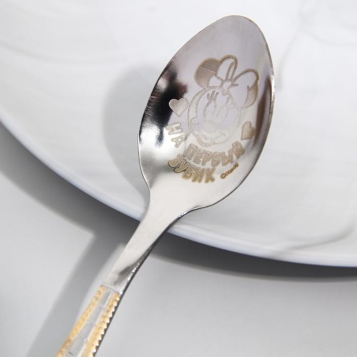 Ложечка детская, 2,3 х 11 см Ложечка детская, 2,3 х 11 см "На первый зубик", Минни Маус