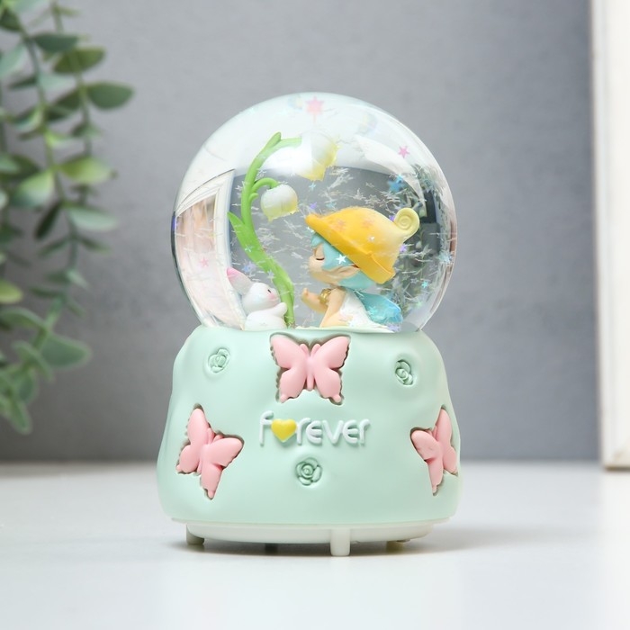 Сувенир полистоун водяной шар свет, музыка Сувенир полистоун водяной шар свет, музыка "Малыш с кроликом" МИКС 8,5х8,5х12,8 см