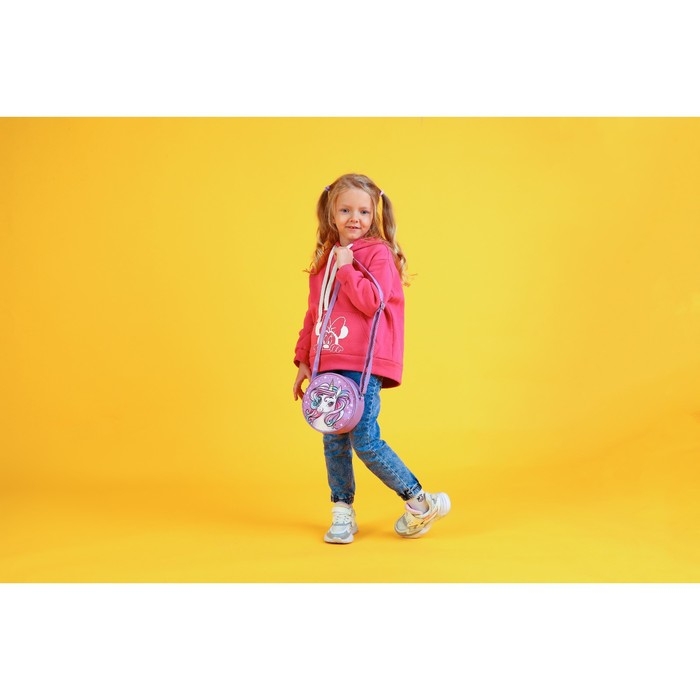 Сумка детская для девочки «Единорог», круглой формы