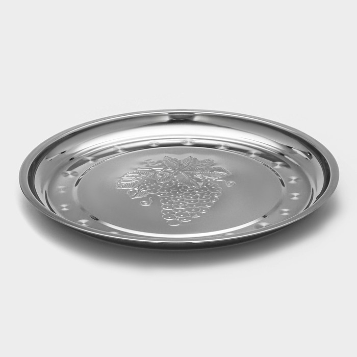 Поднос из нержавеющей стали «Виноградная лоза», 30×2 см Поднос из нержавеющей стали «Виноградная лоза», 30×2 см