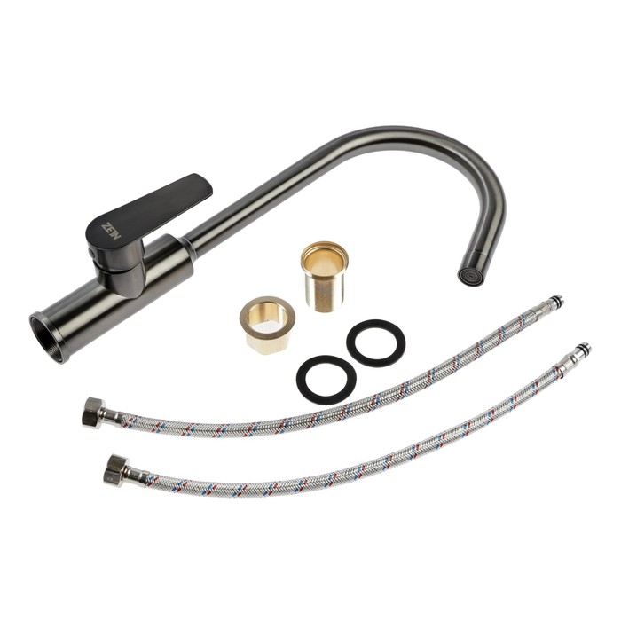 Смеситель для кухни ZEIN Z3766, однорычажный, высота излива 27 см, графит Смеситель для кухни ZEIN Z3766, однорычажный, высота излива 27 см, графит