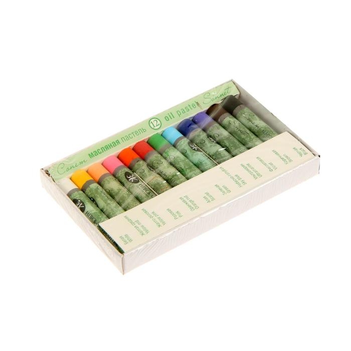 Пастель масляная ЗХК  Пастель масляная ЗХК "Сонет", 12 цветов, 9/59 мм, круглая, 7041155