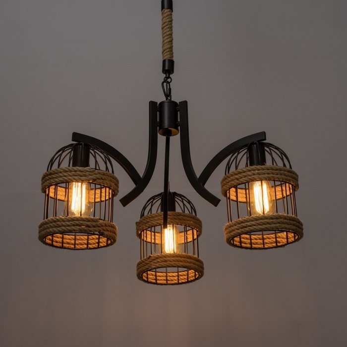 Люстра Люстра "Сенза" 3хЕ27 черный 44х39х20 см