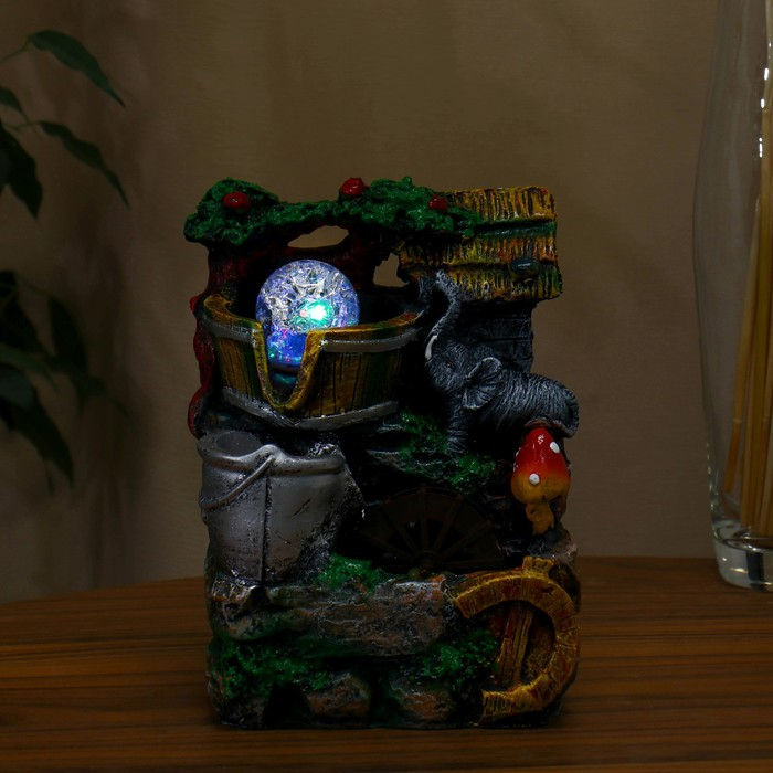 Фонтан Фонтан "Слоник у воды" 12х14х20 см (с подсветкой)