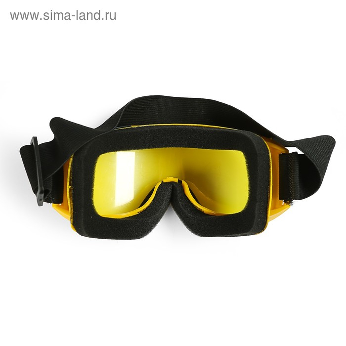 Очки-маска для езды на мототехнике, стекло двухслойное желтое, цвет желтый Очки-маска для езды на мототехнике, стекло двухслойное желтое, цвет желтый