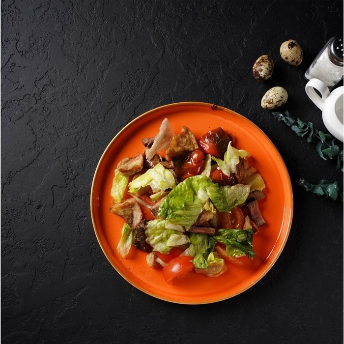 Тарелка фарфоровая с бортиком Magistro «Церера», d=25,5 см, цвет оранжевый Тарелка фарфоровая с бортиком Magistro «Церера», d=25,5 см, цвет оранжевый