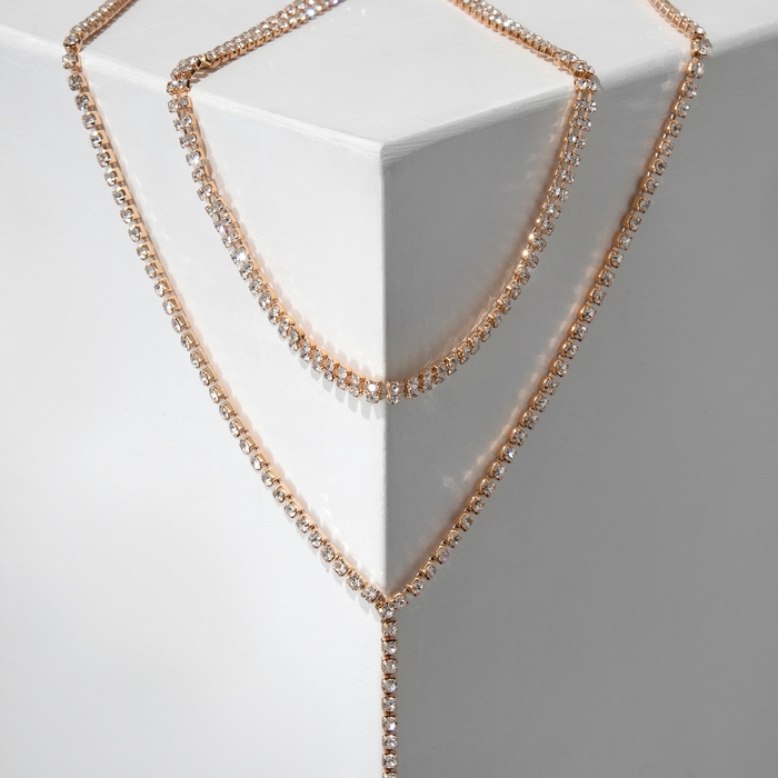 Чокер «Лёд», цвет белый в золоте 2 ряда, 44,5 см Чокер «Лёд», цвет белый в золоте 2 ряда, 44,5 см