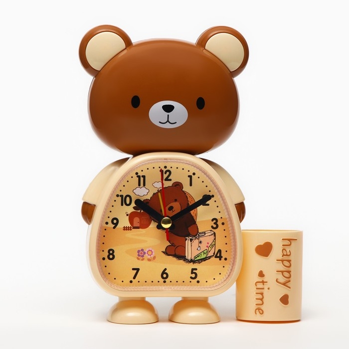 Будильник Будильник "Мишка", дискретный ход, 1АА, 17 х 4 х 12 см