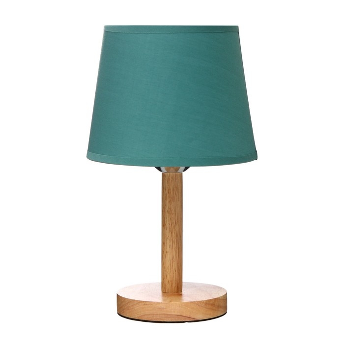 Лампа настольная "Эко" 1х40Вт Е27 светлое дерево-зеленый 18х18х29,5 см RISALUX