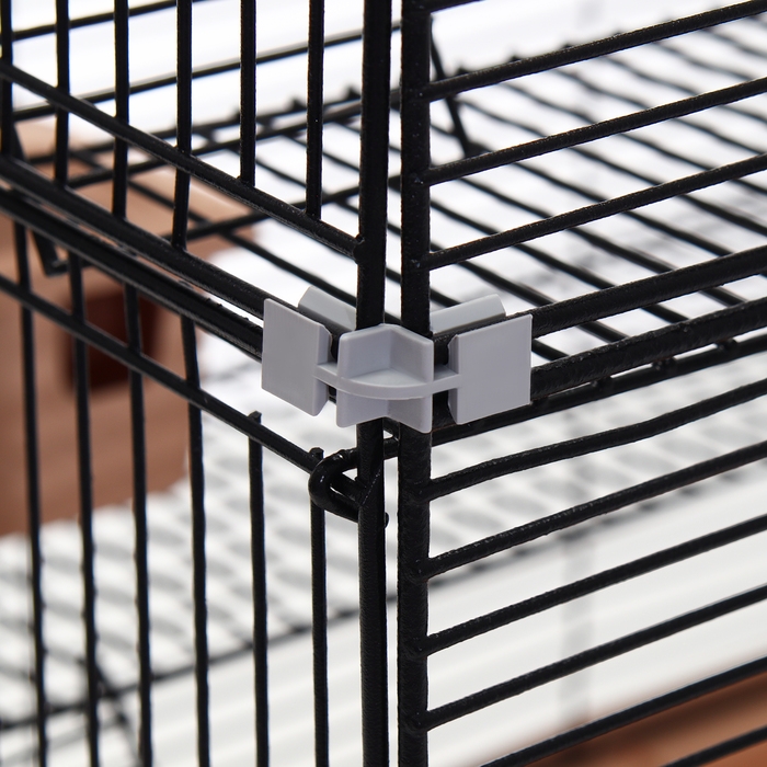 Клетка для грызунов Клетка для грызунов "Пижон" №11, 4 этажа, разборная, 42 х 30 х 65 см (+2 домика,2 колеса,миска), беж