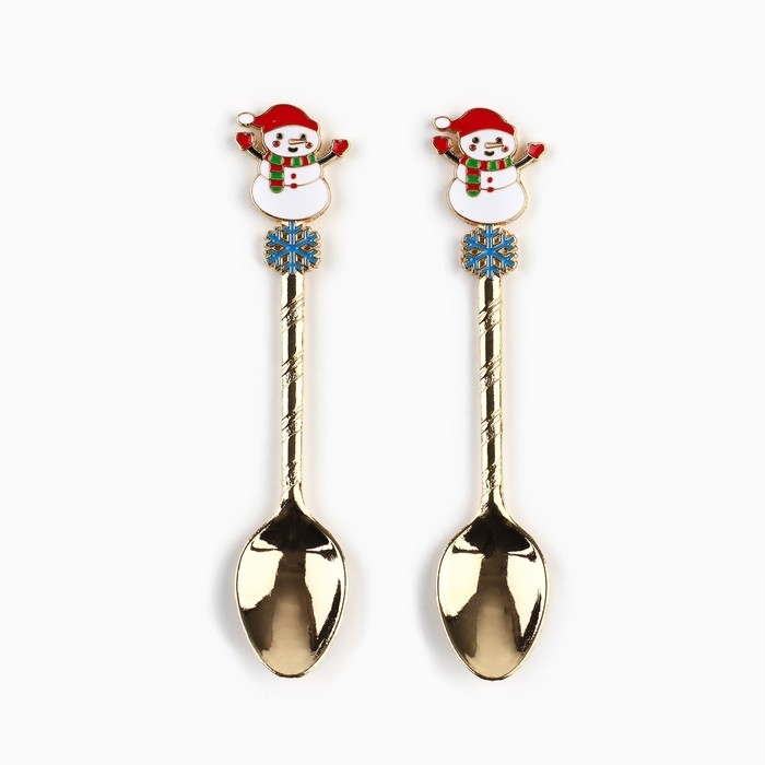 Ложки новогодние чайные с формовой ручкой «Новый год: Все желания сбудутся», 11 х 3 см Ложки новогодние чайные с формовой ручкой «Новый год: Все желания сбудутся», 11 х 3 см