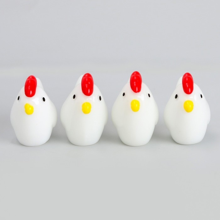 Миниатюра кукольная «Курочка», набор 4 шт., размер 1 шт. — 1,1 × 2,1 × 2,5 см