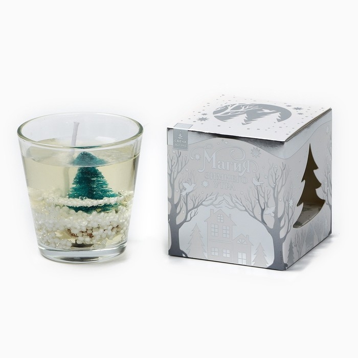 Новогодняя свеча гелевая с декором внутри «Новый год: Ёлка» 5х5х6см Новогодняя свеча гелевая с декором внутри «Новый год: Ёлка» 5х5х6см