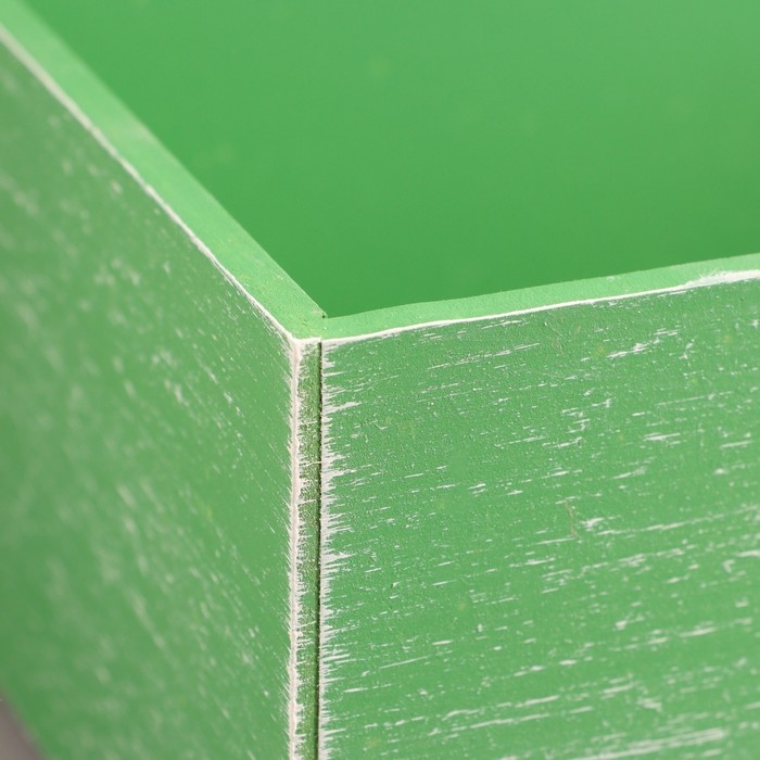 Набор ящиков деревянных  "Прованс" 3 в 1 (25х14,5х10;  23х12,5х9;  21х10х8)см Зелёный