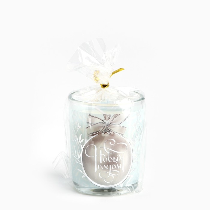 Новогодняя свеча с калькой «Новый год: С Новым годом!», аромат жасмин,5х6х5 см Новогодняя свеча с калькой «Новый год: С Новым годом!», аромат жасмин,5х6х5 см